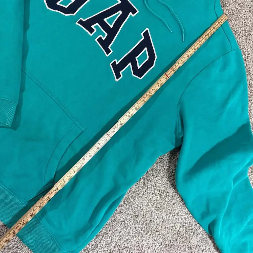GAP Arch Logo Hoodie Mens XL Green Mirage Pullover Fleece Sweatshirt EUC - Picture 3 of 8